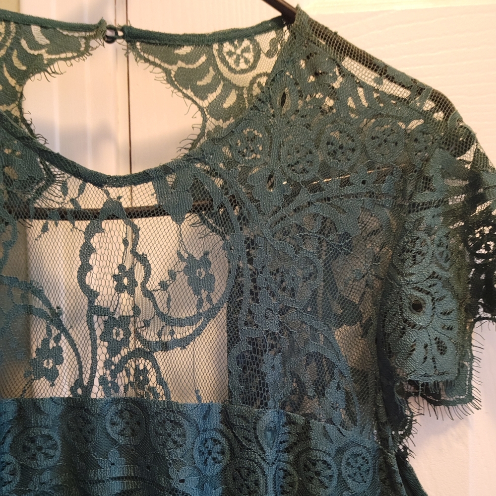 Elegant Green Lace Dress